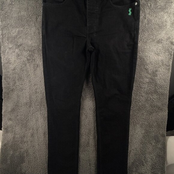 Ksubi Black Stretch Tapered Denim Jeans Button Fly Designer Size 34x32 Adult - Picture 1 of 16